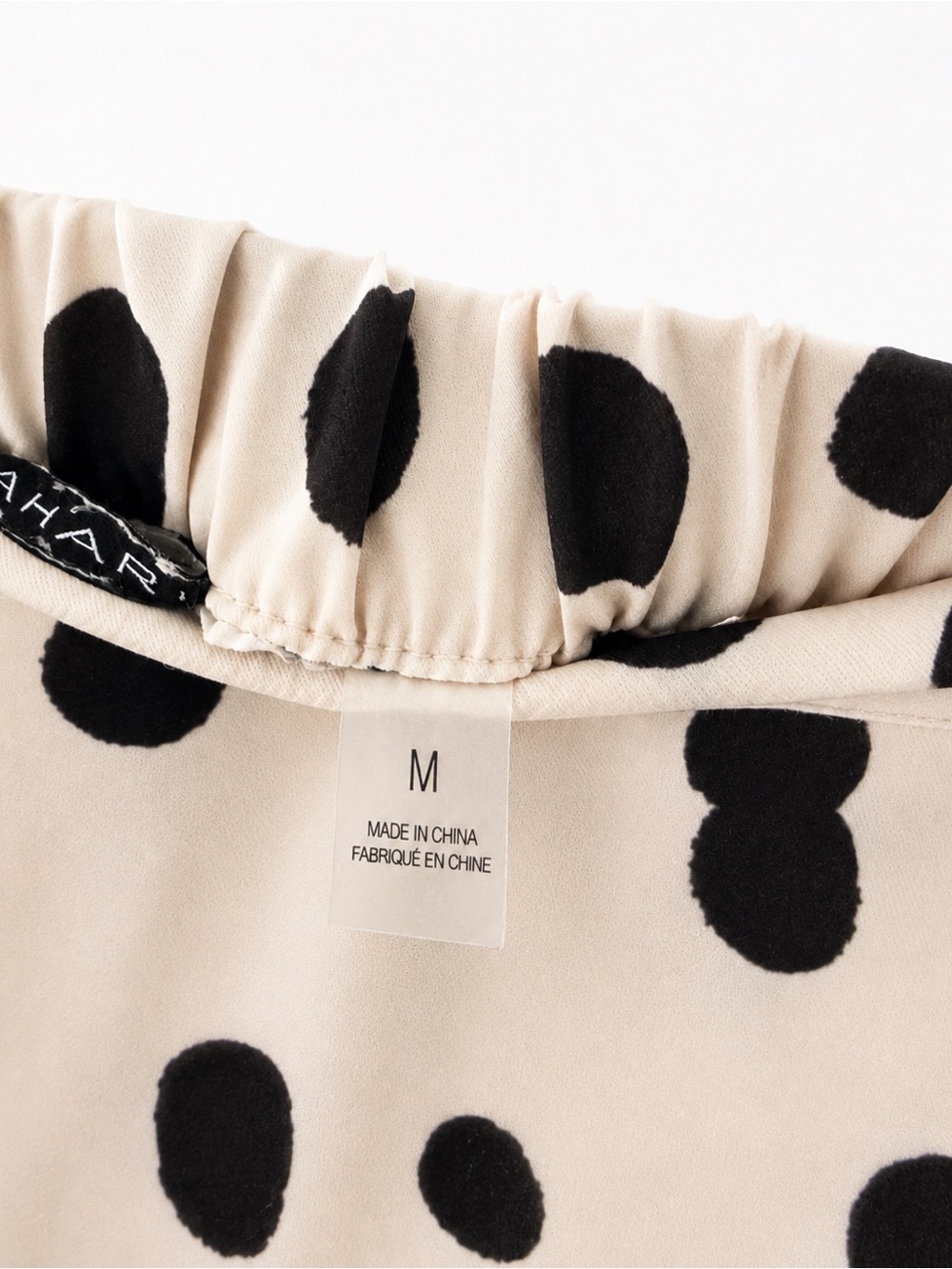 T Tahari Ink Dot Print Cream Black Midi Skirt Size M - Picture 4 of 4